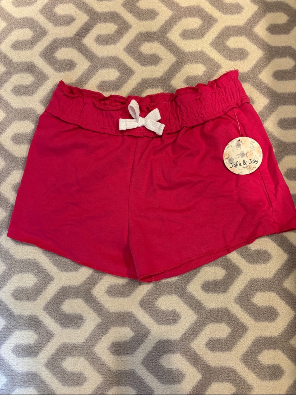 Jolie & Joy Girls' Magenta Shorts with White Bow